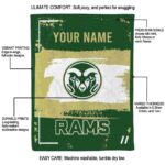 custom colorado state rams paint strokes green white blanket best selling