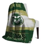 custom colorado state rams paint strokes green white blanket best selling