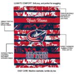 custom columbus blue jackets floral stripes navy blue white blanket best selling