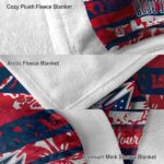 custom columbus blue jackets floral stripes navy blue white blanket best selling