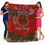 custom cornell big red grunge streaks red blanket best selling