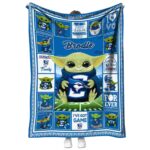 custom creighton bluejays baby yoda blue blanket best selling
