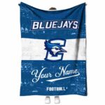 custom creighton bluejays grunge texture blue white blanket best selling
