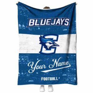 custom creighton bluejays grunge texture blue white blanket best selling