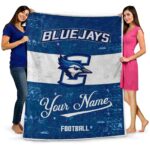custom creighton bluejays grunge texture blue white blanket best selling