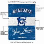 custom creighton bluejays grunge texture blue white blanket best selling