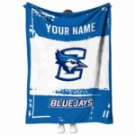 custom creighton bluejays paint strokes blue white blanket best selling