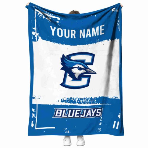 custom creighton bluejays paint strokes blue white blanket best selling