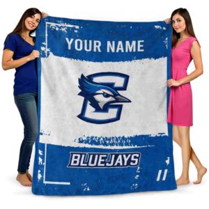 custom creighton bluejays paint strokes blue white blanket fashion forward