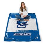 custom creighton bluejays paint strokes blue white blanket best selling