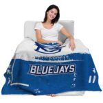 custom creighton bluejays paint strokes blue white blanket best selling