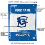 custom creighton bluejays paint strokes blue white blanket best selling