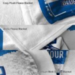 custom creighton bluejays paint strokes blue white blanket best selling