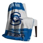 custom creighton bluejays paint strokes blue white blanket best selling
