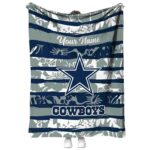 custom dallas cowboys floral stripes blue white blanket best selling