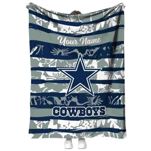 custom dallas cowboys floral stripes blue white blanket best selling