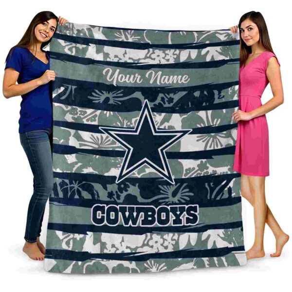 custom dallas cowboys floral stripes blue white blanket fashion forward