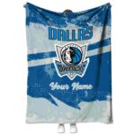 custom dallas mavericks grunge streaks blue blanket best selling