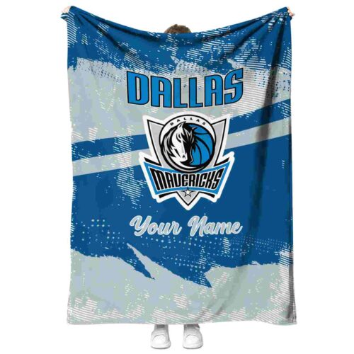 custom dallas mavericks grunge streaks blue blanket best selling