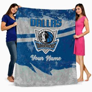 custom dallas mavericks grunge streaks blue blanket fashion forward