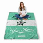 custom dallas stars grunge texture green white blanket best selling