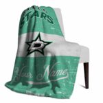 custom dallas stars grunge texture green white blanket best selling