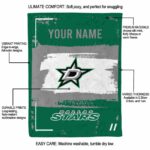 custom dallas stars paint strokes green white blanket new arrival