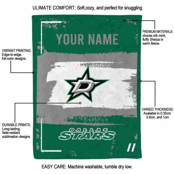 custom dallas stars paint strokes green white blanket new arrival