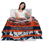 custom denver broncos floral stripes orange white blanket best selling