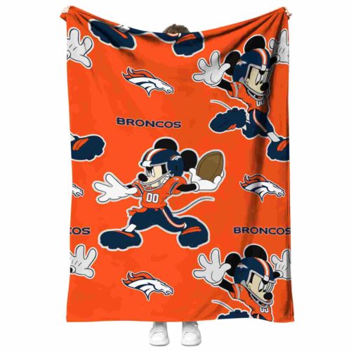 custom denver broncos mickey orange blanket best selling
