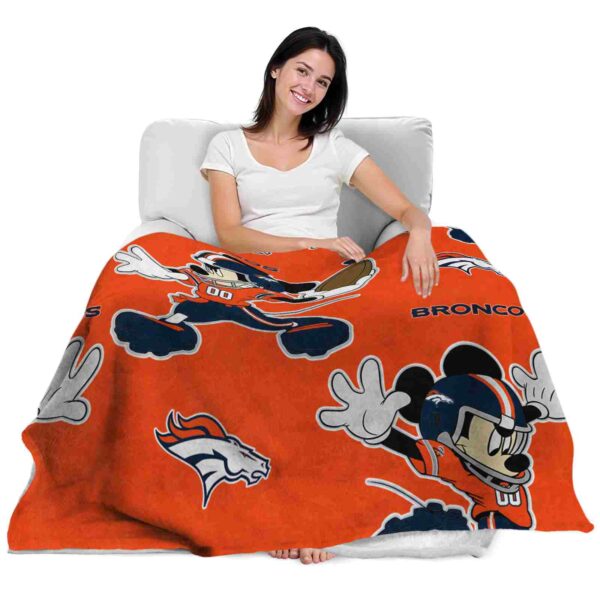 custom denver broncos mickey orange blanket latest model