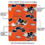 custom denver broncos mickey orange blanket new arrival
