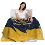 custom denver nuggets grunge streaks blue blanket best selling