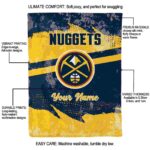 custom denver nuggets grunge streaks blue blanket best selling