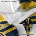 custom denver nuggets grunge streaks blue blanket best selling