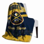 custom denver nuggets grunge streaks blue blanket best selling
