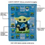 custom detroit lions baby yoda blue blanket new arrival