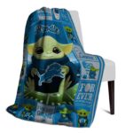 custom detroit lions baby yoda blue blanket top rated