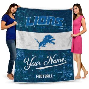 custom detroit lions grunge texture blue white blanket fashion forward