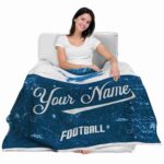 custom detroit lions grunge texture blue white blanket latest model