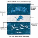 custom detroit lions grunge texture blue white blanket new arrival
