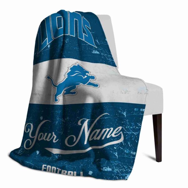 custom detroit lions grunge texture blue white blanket top rated