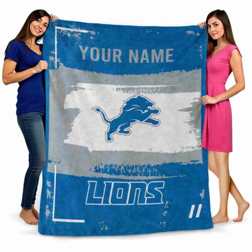 custom detroit lions paint strokes blue white blanket fashion forward