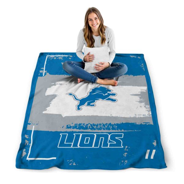 custom detroit lions paint strokes blue white blanket high quality