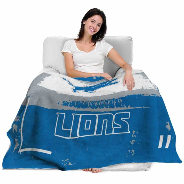 custom detroit lions paint strokes blue white blanket latest model