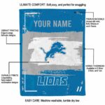 custom detroit lions paint strokes blue white blanket new arrival