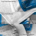 custom detroit lions paint strokes blue white blanket premium grade