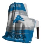 custom detroit lions paint strokes blue white blanket top rated