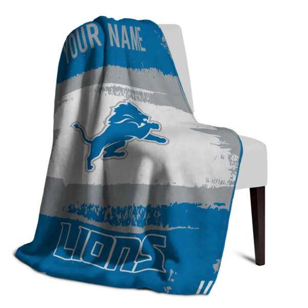 custom detroit lions paint strokes blue white blanket top rated
