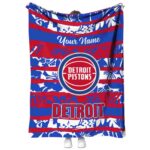custom detroit pistons floral stripes red white blanket best selling